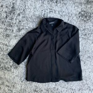 Black Cropped Express Blouse